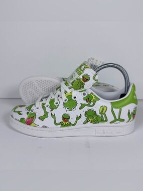 The Muppets x adidas Stan Smith Kermit The Frog Allover Print M5 Women’s 6.5